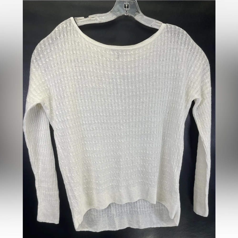 J Crew 100% Linen Cable Knit Womens Sz Medium Cream Color Sweater (Z34) NW/OTs